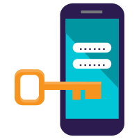 Security encryption on a smartphone graphic